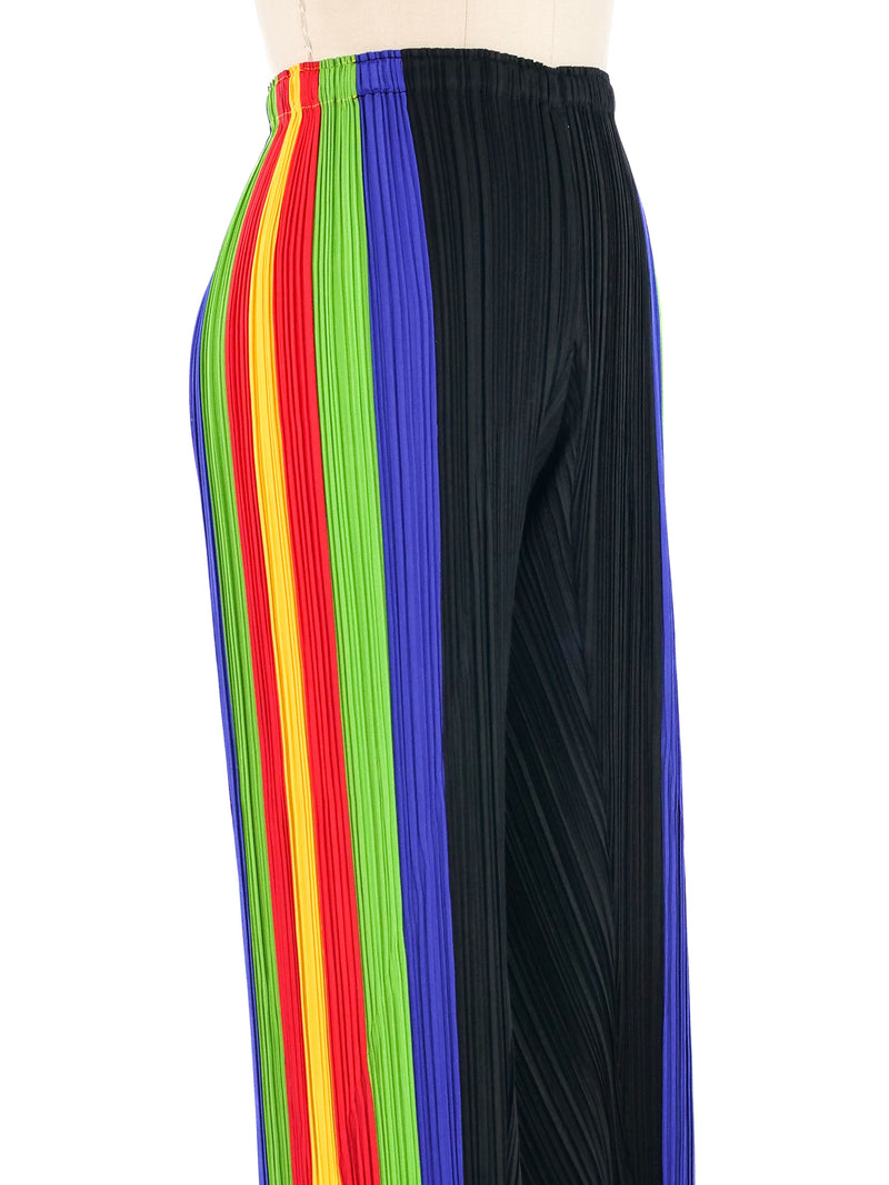 2010 Issey Miyake Pleats Please Rainbow Stripe Trousers Bottom arcadeshops.com