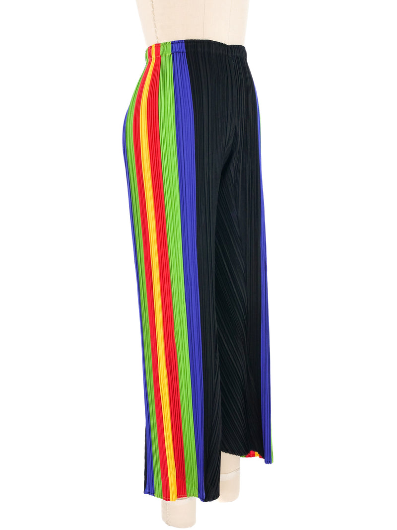 2010 Issey Miyake Pleats Please Rainbow Stripe Trousers Bottom arcadeshops.com