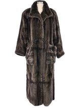 Gray Mink Fur Maxi Coat Outerwear arcadeshops.com