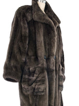 Gray Mink Fur Maxi Coat Outerwear arcadeshops.com