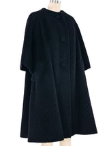 1950s Lilli Ann Black Mohair Swing Coat Outerwear arcadeshops.com