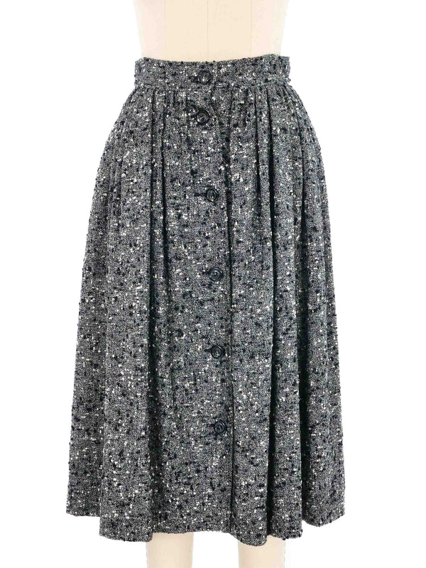 Yves Saint Laurent Gray Tweed Cape Ensemble Suit arcadeshops.com