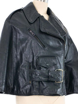 Jean Paul Gaultier Leather Motorcycle Cape Jacket arcadeshops.com