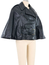 Jean Paul Gaultier Leather Motorcycle Cape Jacket arcadeshops.com