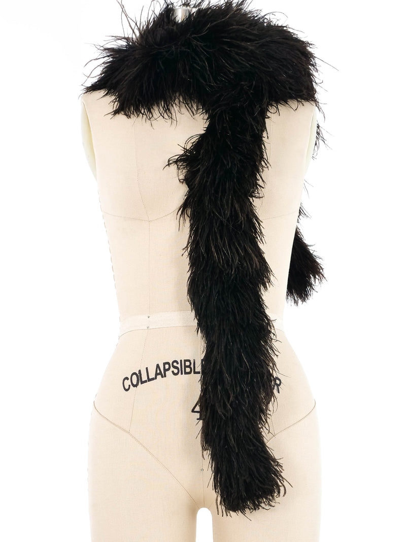 Black Ostrich Feather Boa Accessory arcadeshops.com