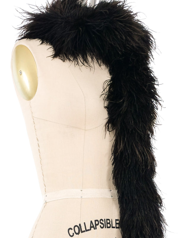 Black Ostrich Feather Boa Accessory arcadeshops.com