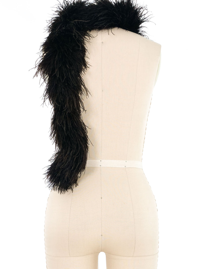 Black Ostrich Feather Boa Accessory arcadeshops.com