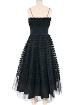 1950s Crinoline Ruffle Gown Dress arcadeshops.com