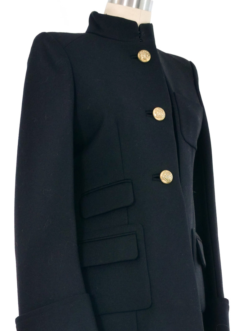 2007 Balenciaga Velvet Trimmed Military Coat Outerwear arcadeshops.com