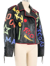 1980s Cities Leather Motorcycle Jacket Jacket arcadeshops.com