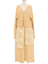 1997 Comme des Garcons Gold Lace Embroidered Ensemble Suit arcadeshops.com