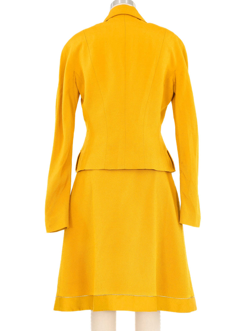 Christian Dior Mustard Metallic Trim Skirt Suit Suit arcadeshops.com