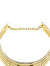 Goldtone Ribbed Collar Necklace Accessory arcadeshops.com