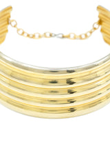 Goldtone Ribbed Collar Necklace Accessory arcadeshops.com