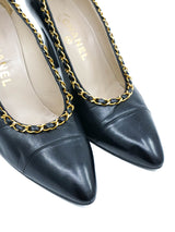 Chanel Chain Trimmed Lambskin Pumps, 40 Accessory arcadeshops.com