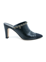 Chanel Chain Trimmed Pointed Mules, 37.5 Accessory arcadeshops.com