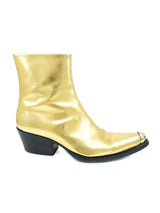 2017 Calvin Klein Tex Tarrana Gold Western Boots, 39.5 Accessory arcadeshops.com