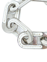 Celine White Leather Chain Link Bracelet Accessory arcadeshops.com