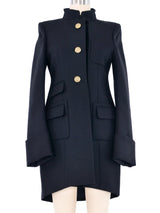 2007 Balenciaga Velvet Trimmed Military Coat Outerwear arcadeshops.com