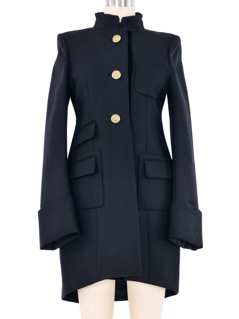 2007 Balenciaga Velvet Trimmed Military Coat Outerwear arcadeshops.com