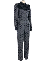 1970s Nina Ricci Polka Dot Wool Jumpsuit