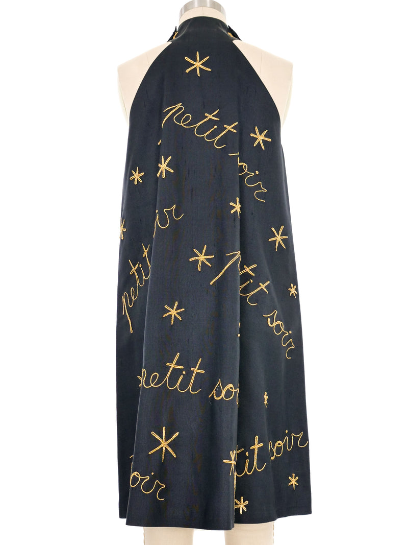 Franck Sorbier Embroidered Silk Cocktail Dress