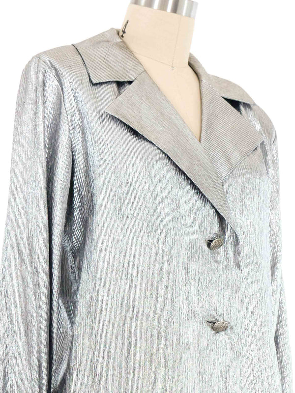 1980s Yves Saint Laurent Silver Lame Top