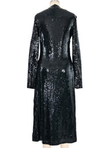 1970s Halston Sequin Coat Dress