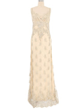 1990s Collette Dinnigan Beaded Lace Slip Dress