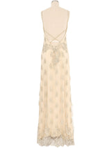 1990s Collette Dinnigan Beaded Lace Slip Dress