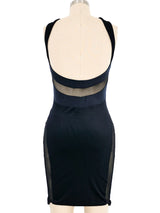 1970s Giorgio di Sant'Angelo Velvet Bodycon Mesh Dress