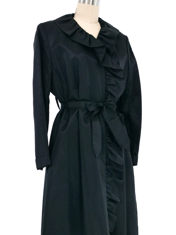 1960s Ruffle Taffeta Robe