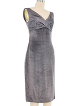 1990s Versace Velvet Sculptural Bodice Sheath Dress Dress arcadeshops.com