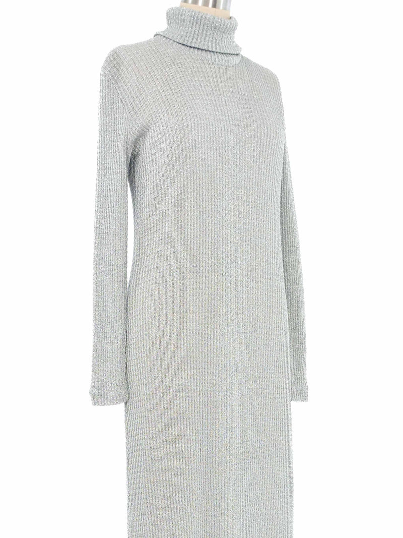 Metalic Silver Sweater Dress Dress arcadeshops.com