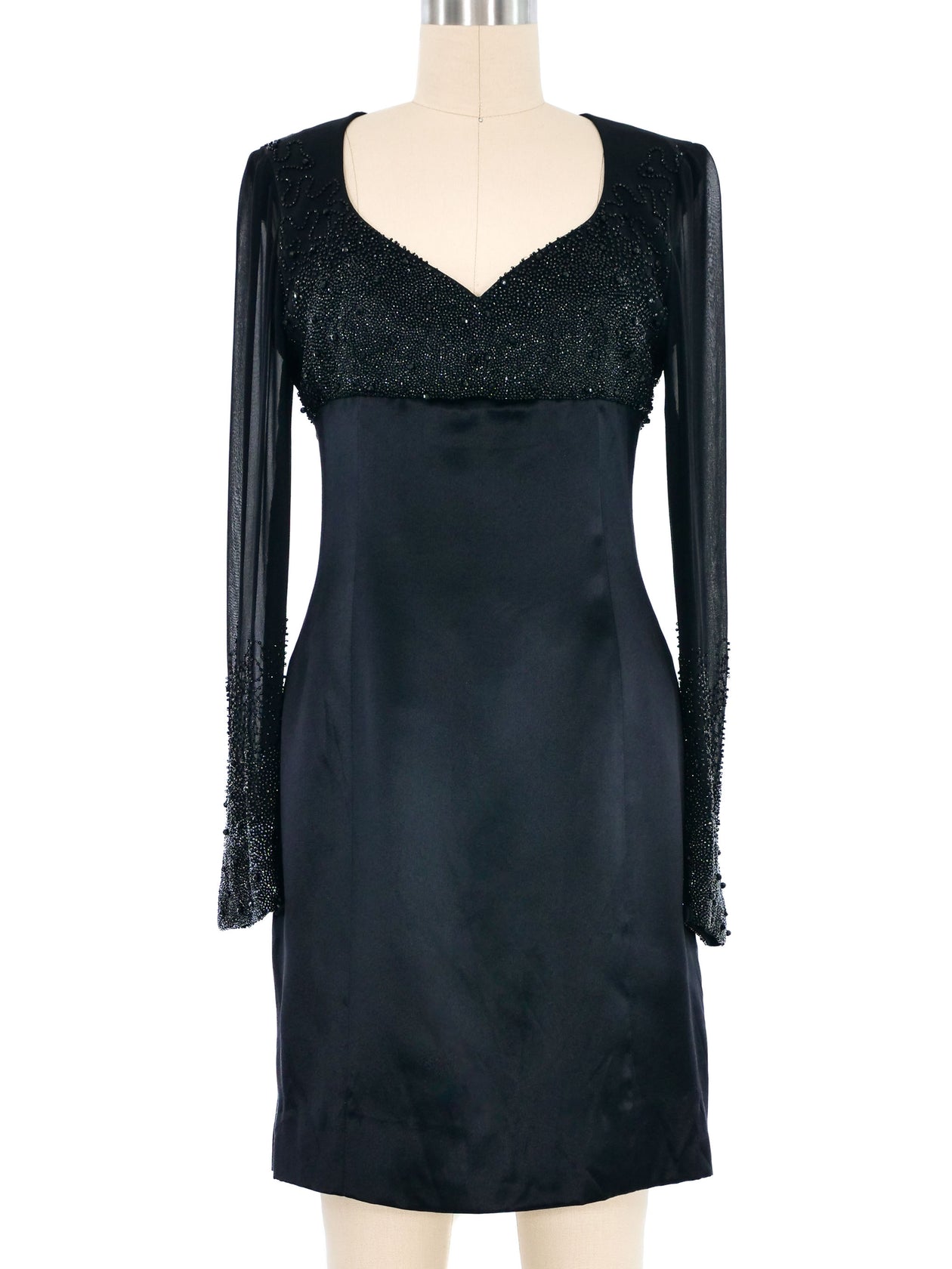 1990s mini dress 1990s Chloe by Lagerfeld Silk Embellished Mini Dress
