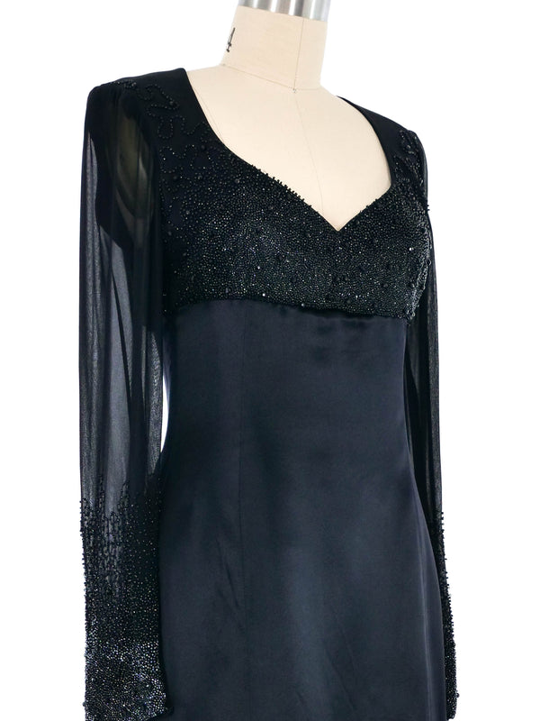 1990s Chloe by Lagerfeld Silk Embellished Mini Dress Dress arcadeshops.com