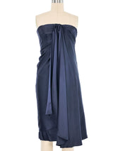 2008 Balenciaga Navy Draped Silk Dress Dress arcadeshops.com