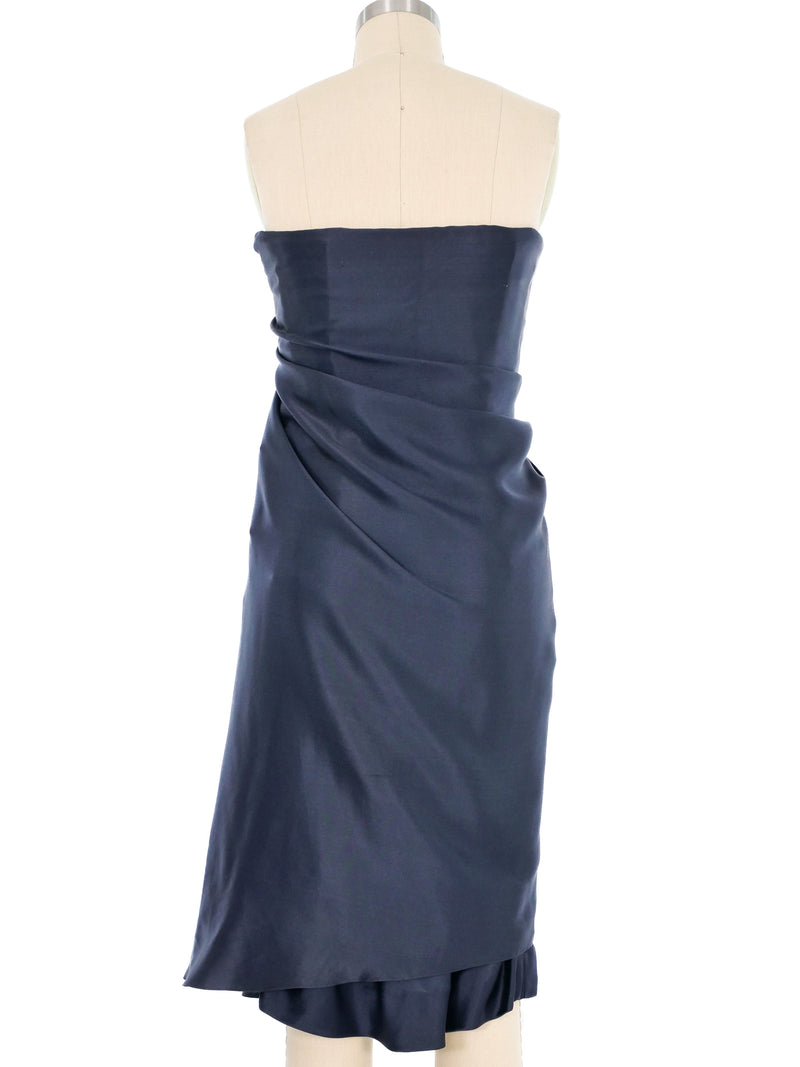 2008 Balenciaga Navy Draped Silk Dress Dress arcadeshops.com