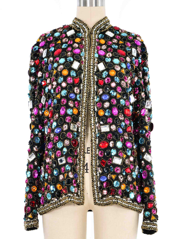 1980s Jewel Embellished Silk Jacket Dress arcadeshops.com