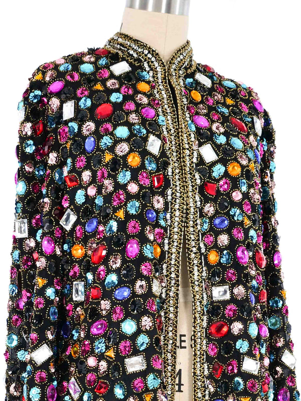 1980s Jewel Embellished Silk Jacket Dress arcadeshops.com