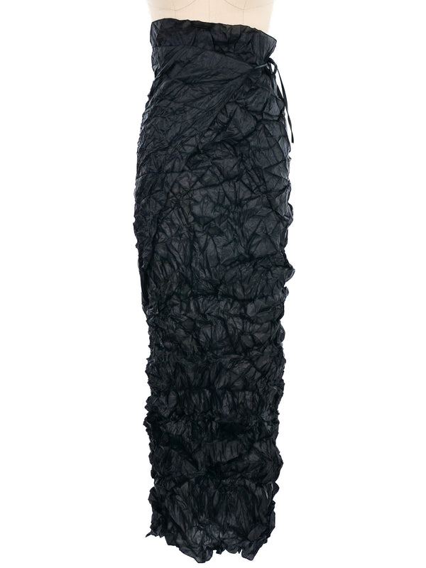 Krizia Black Crinkle Wrap Skirt Bottom arcadeshops.com