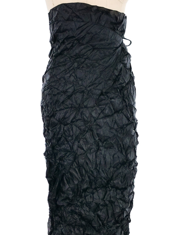 Krizia Black Crinkle Wrap Skirt Bottom arcadeshops.com