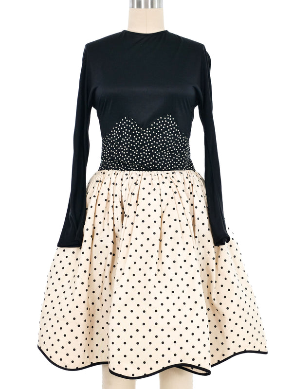 Geoffrey Beene Polka Dot Bubble Skirt Cocktail Dress