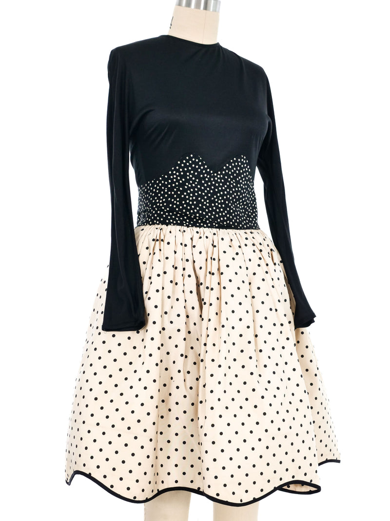 Geoffrey Beene Polka Dot Bubble Skirt Cocktail Dress