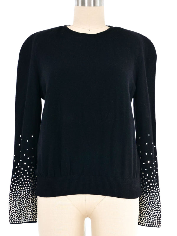 Valentino Crystal Sleeve Sweater