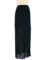 Mary McFadden Pleated Chiffon Midi Skirt