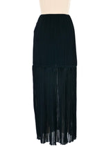 Mary McFadden Pleated Chiffon Midi Skirt