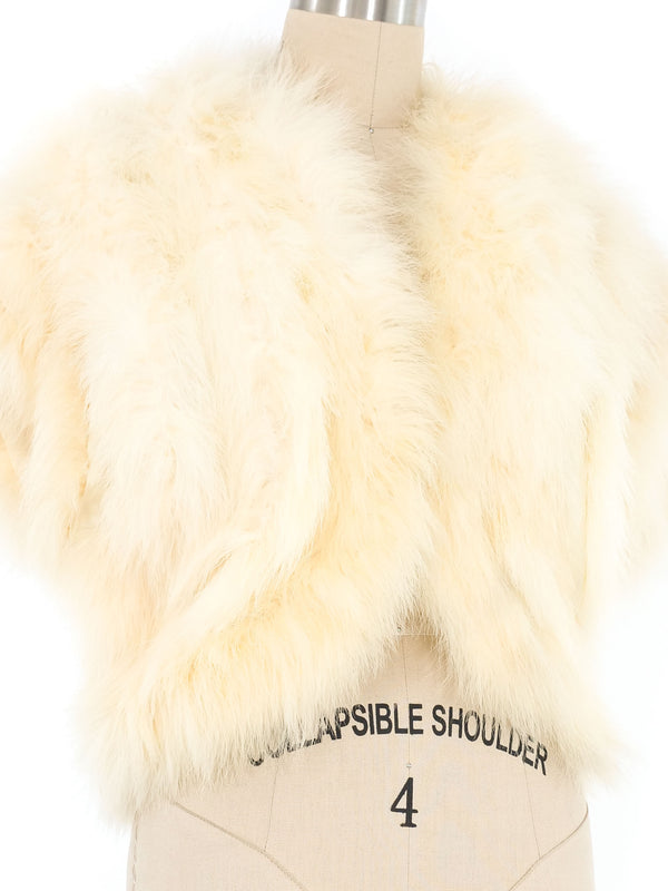 Ivory Cap Sleeve Marabou Jacket