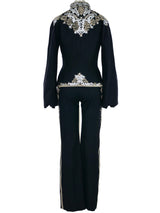 2004 Alexander McQueen Bouillon Embroidered Pant Suit