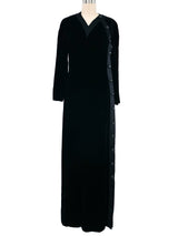 Valentino Velvet Offset Button Gown